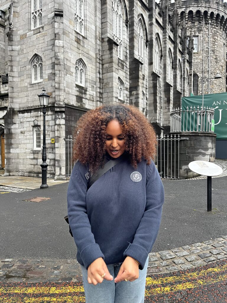 Me standing in front an Irish Castle
